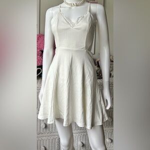 Lush Lacey cutout back  mini dress in white color Size S